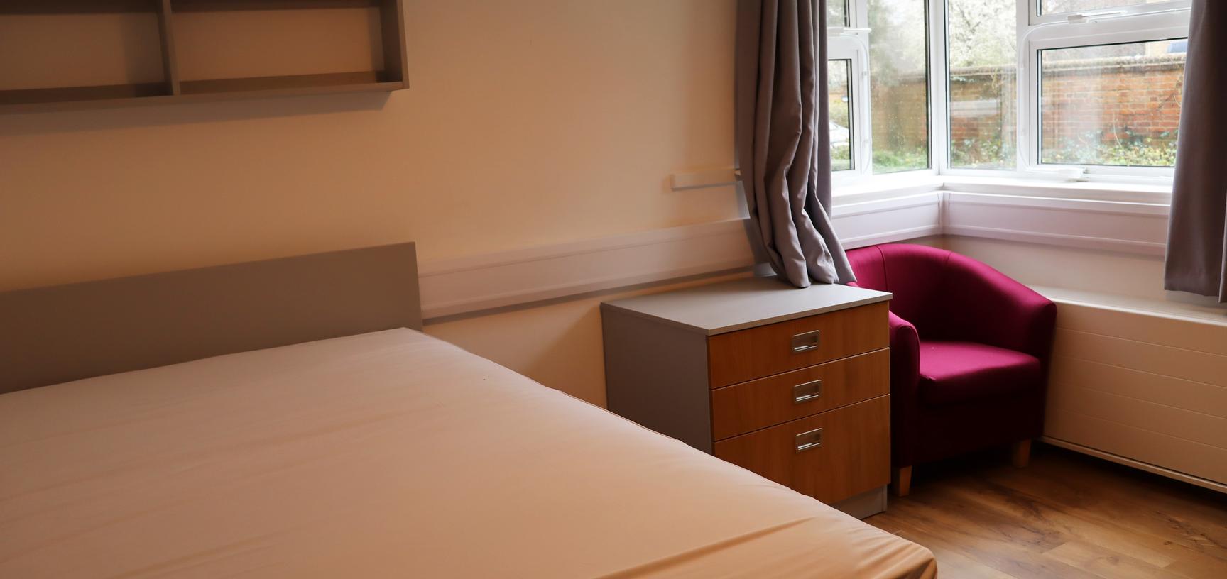 accessible room with wheelchair turning space